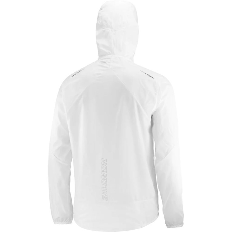 White Salomon Bonatti Cross Men's Windbreaker | PH 21085Q